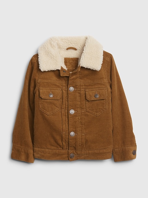 Image number 1 showing, Toddler Sherpa Lined Cord Jacket
