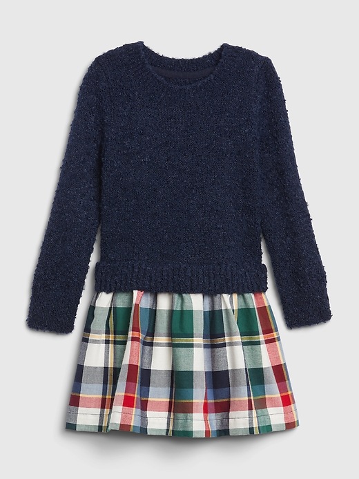 Image number 1 showing, Toddler Sweater Plaid Dress