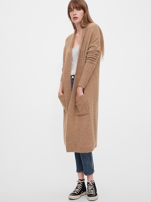 gap camel cardigan