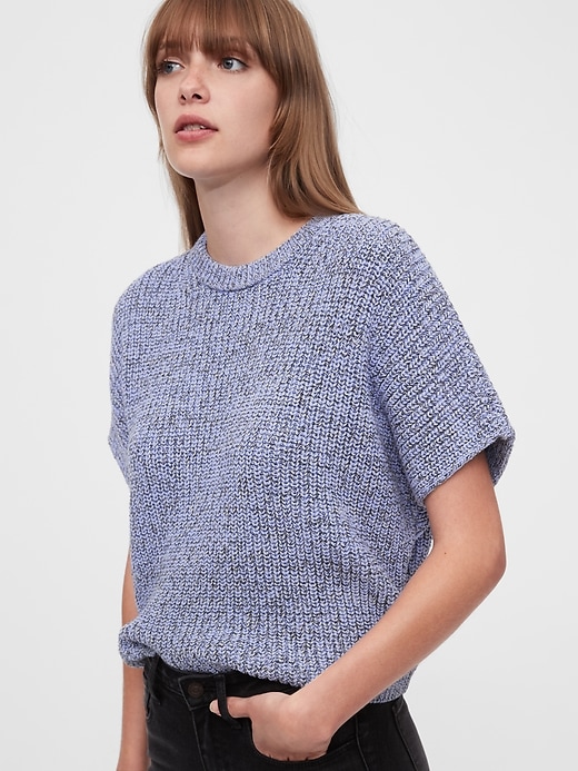 1 of 8 showing, with the color periwinkle blue of product Dolman Sleeve Boatneck Sweater