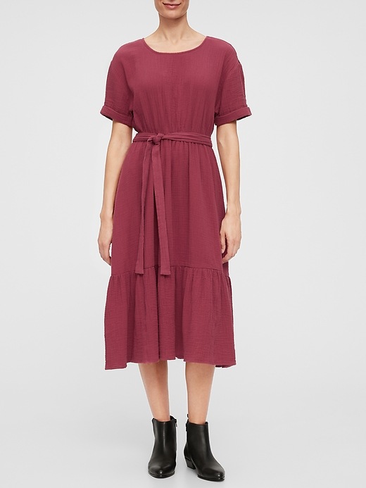 Gap Gauze Tie-Belt Dress