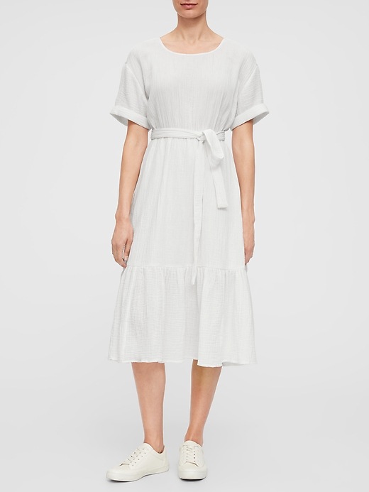Gap Gauze Tie-Belt Dress