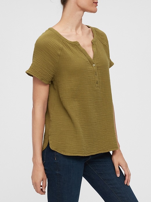 Gap V-Neck Woven Shirt