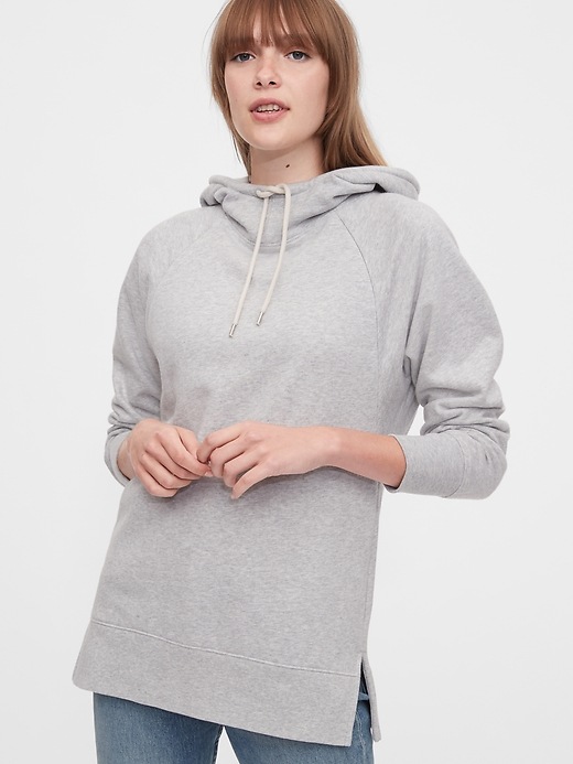 1 of 8 showing, with the color heather grey of product Maternity Nursing Hoodie