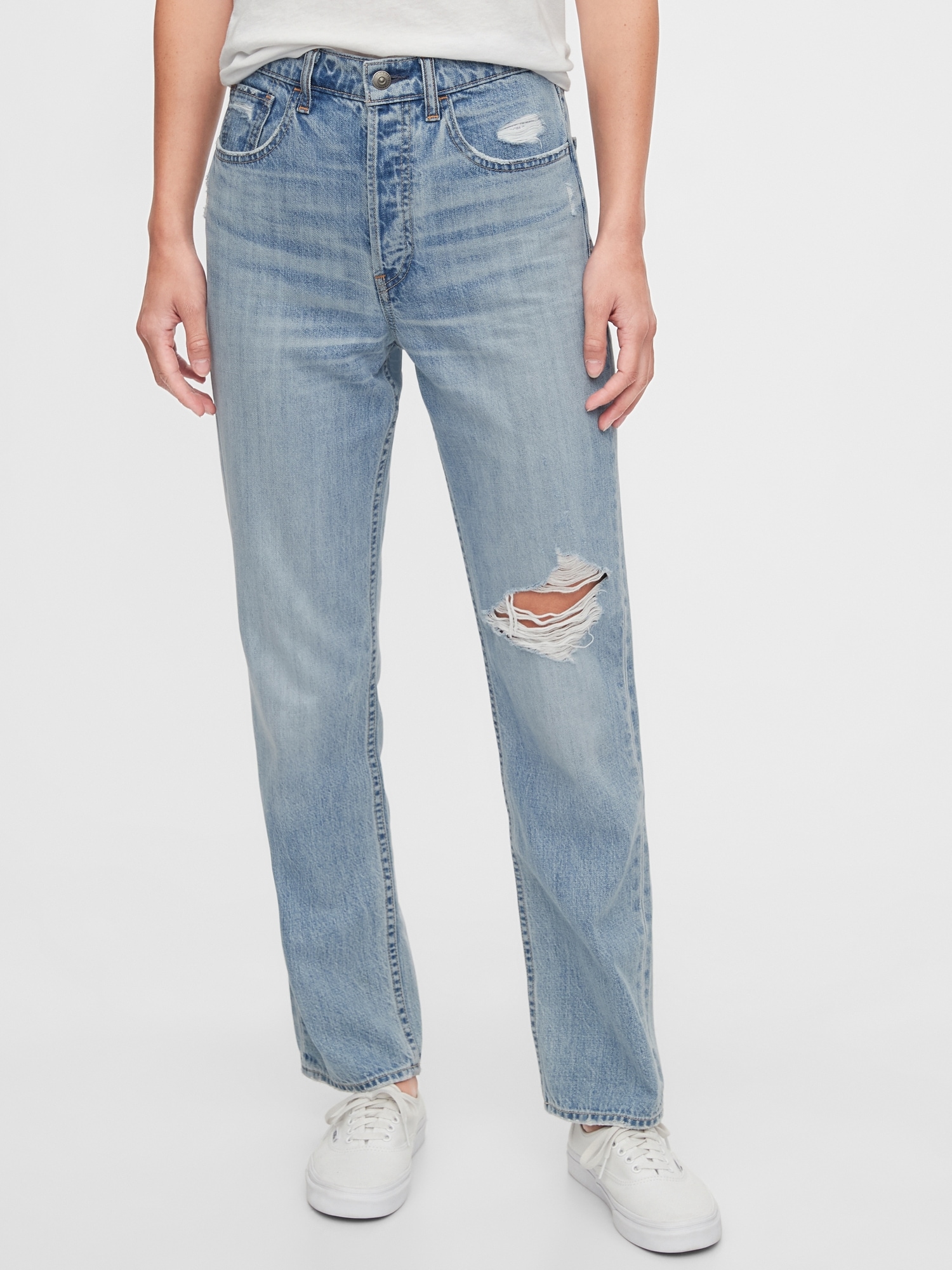 gap high rise straight crop