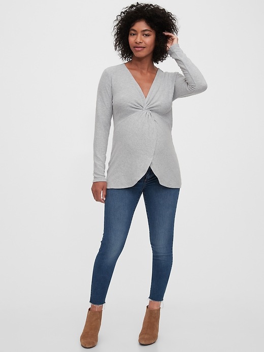 Image number 3 showing, Maternity Twist-Front Layer Top