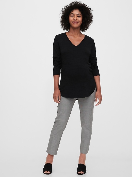 Image number 4 showing, Maternity Inset Panel Slim Ankle Pants