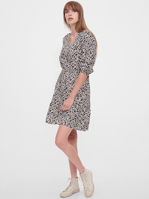 1 of 8 showing, with the color snow leopard of product Maternity Nursing Print Dress
