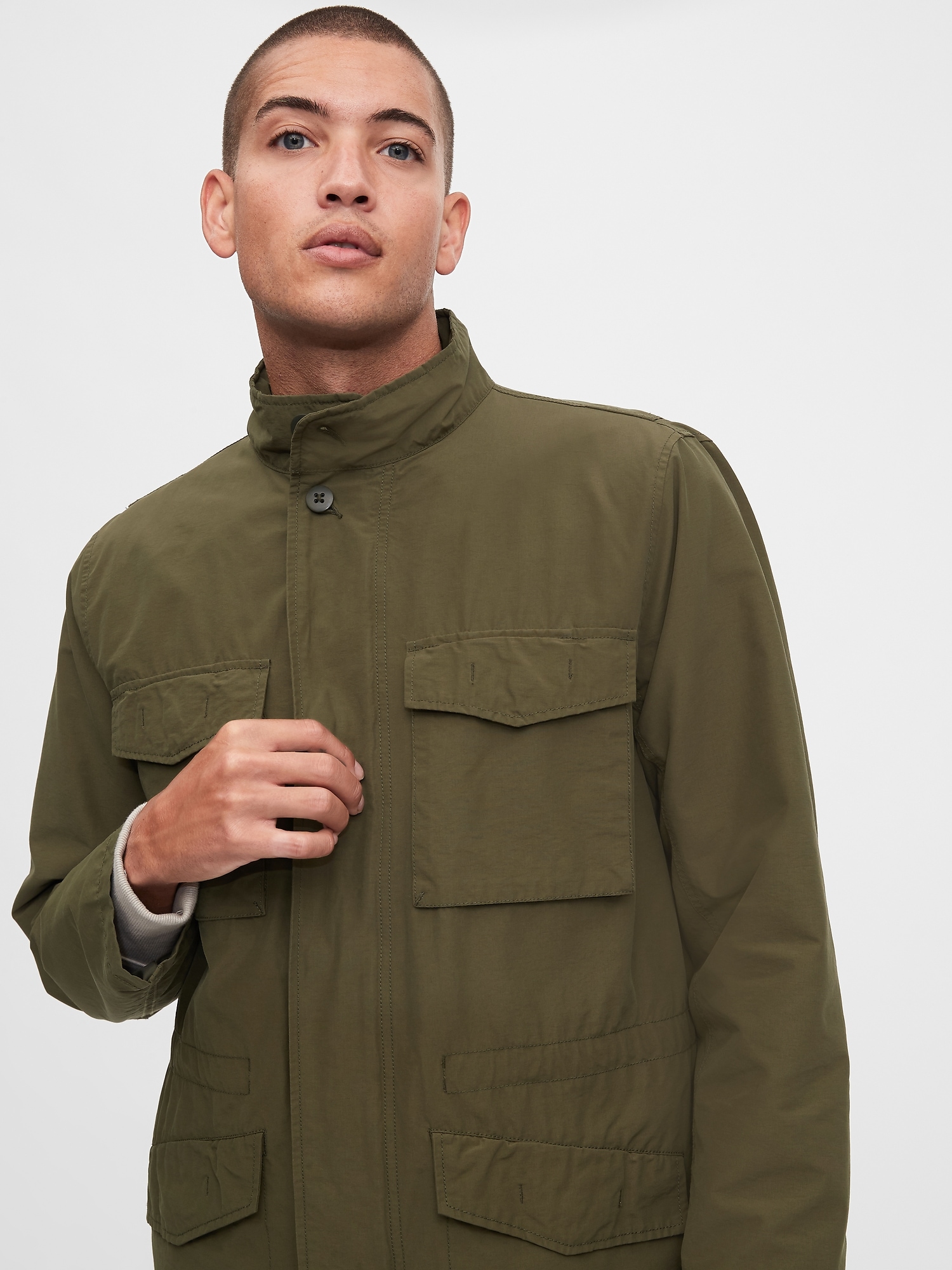 gap waxed military jacket