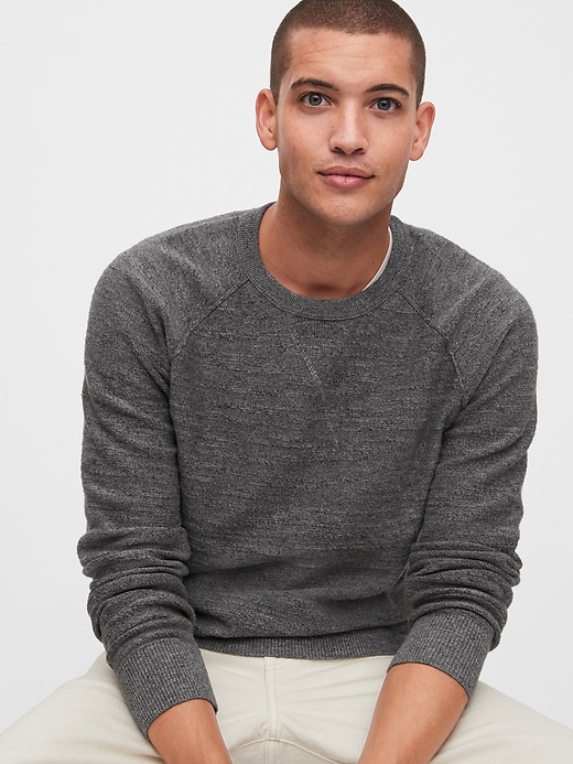 1 of 8 showing, with the color dark gray of product Cozy Classic Crewneck Sweater