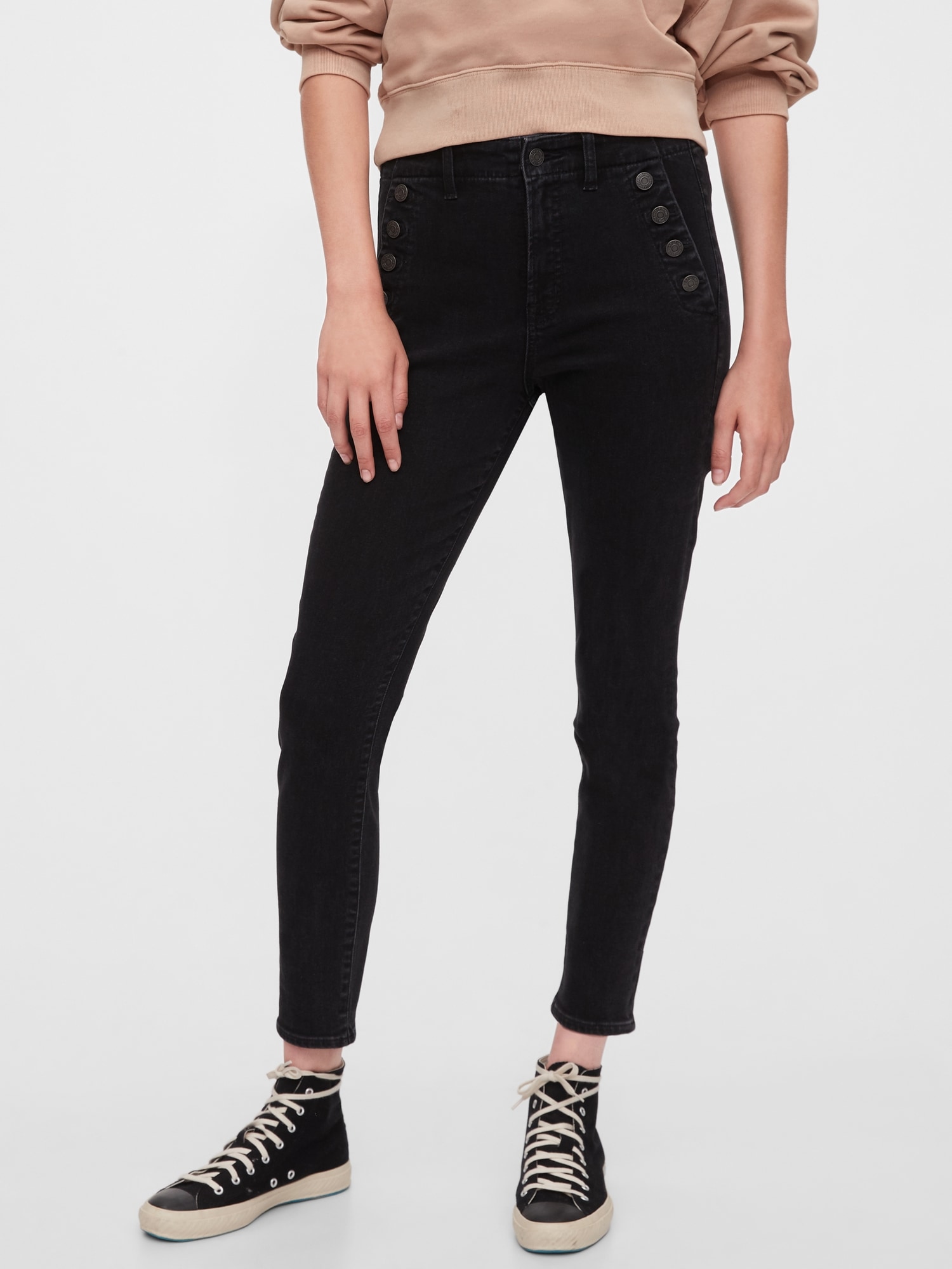 high rise true skinny jeans with secret smoothing pockets