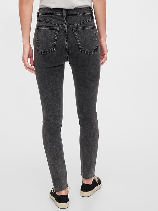 2 of 8 showing, with the color black marble wash of product Sky High Rise True Skinny Jeans with Washwell