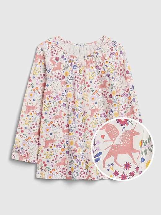 1 of 8 showing, with the color unicorns of product Toddler Mix and Match Bow Tunic