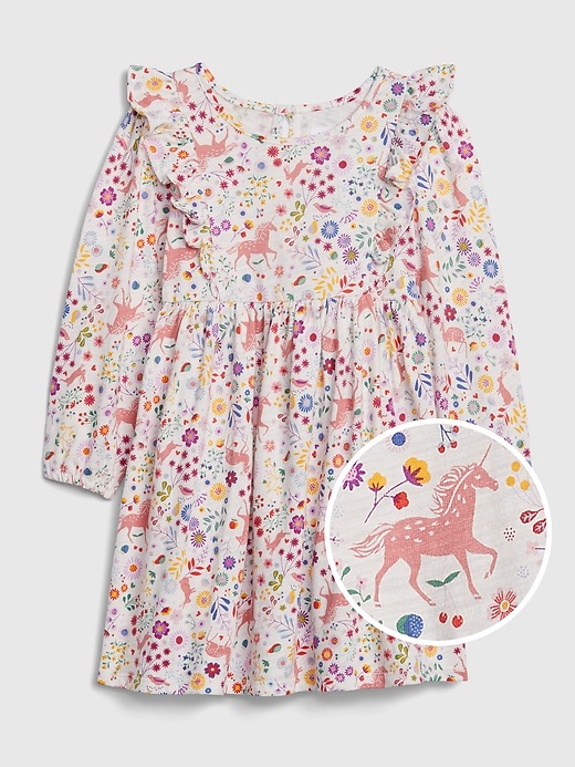 Image number 4 showing, Toddler Floral Ruffle Dress