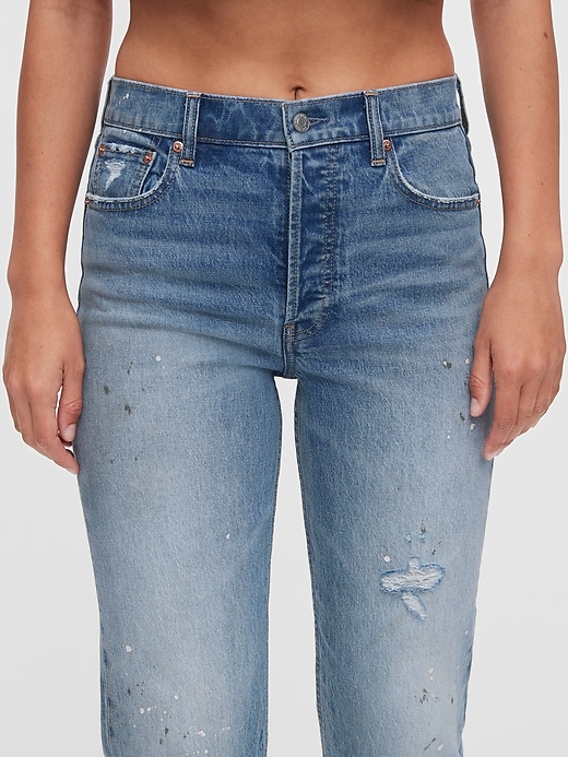Image number 5 showing, High Rise Distressed Cheeky Straight Jeans