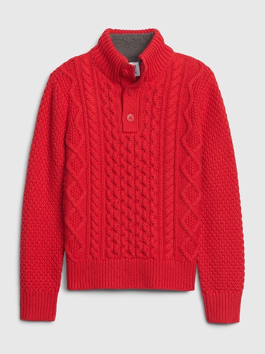 Image number 1 showing, Kids Cable Knit Mockneck Sweater