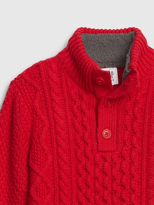 Image number 4 showing, Kids Cable Knit Mockneck Sweater