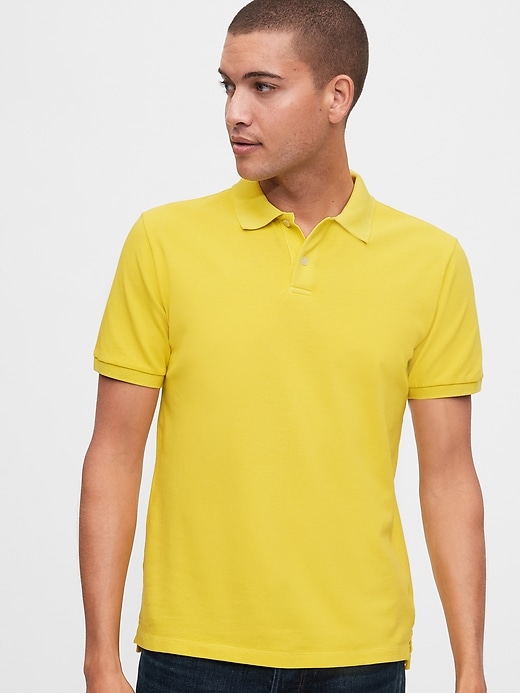 1 of 8 showing, with the color sulphur green of product All Day Pique Polo Shirt