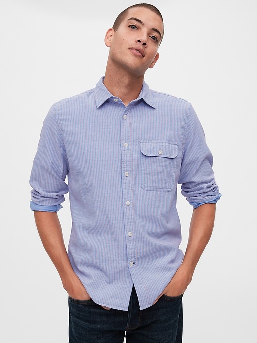 Image number 7 showing, Double-Face Shirt in Untucked Fit