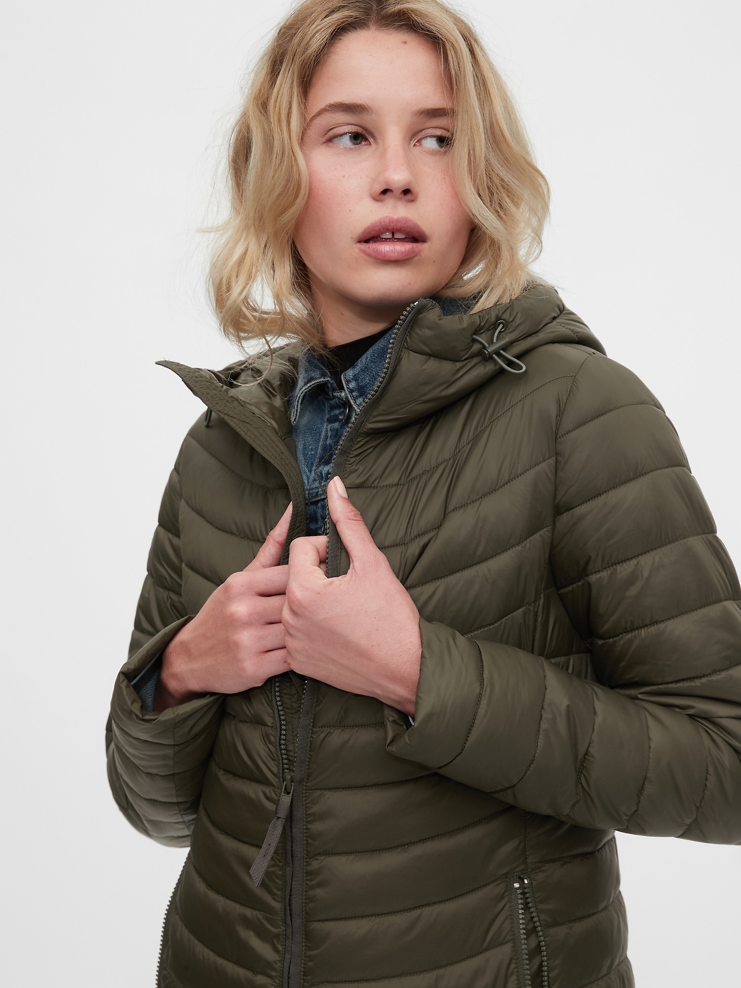 gap long puffer jacket