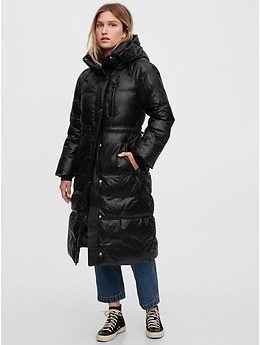 Upcycled Long Puffer Coat Gap