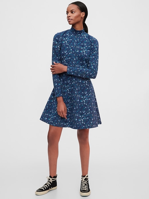 View large product image 1 of 1. Turtleneck Fit & Flare Dress