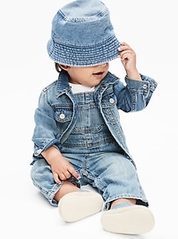 View large product image 4 of 4. Baby Organic Cotton Denim Overalls