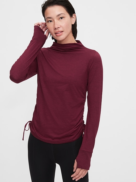 View large product image 1 of 1. GapFit Brushed Jersey Ruched Side T-Shirt