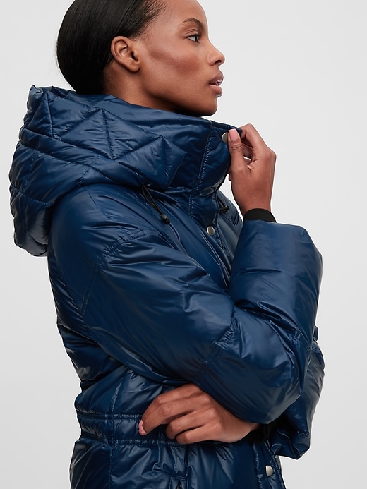 Image number 5 showing, Upcycled Long Puffer Coat
