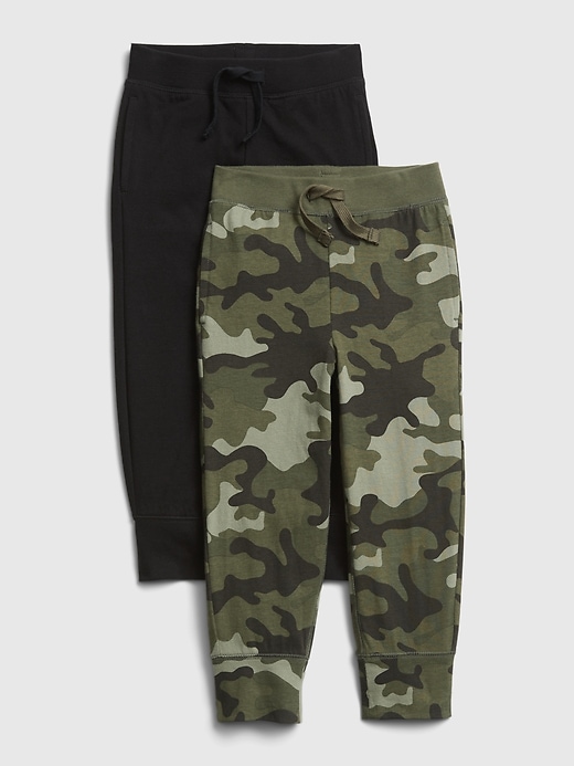 1 of 8 showing, with the color true black of product Toddler Organic Cotton Pull-On Joggers (2-Pack)