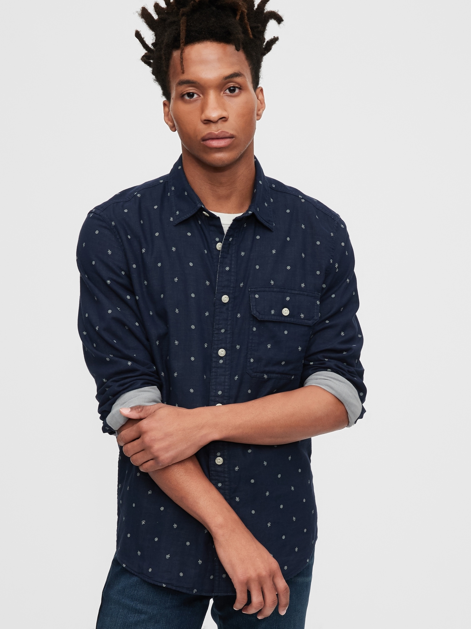 Gap Double-Face Shirt in Untucked Fit