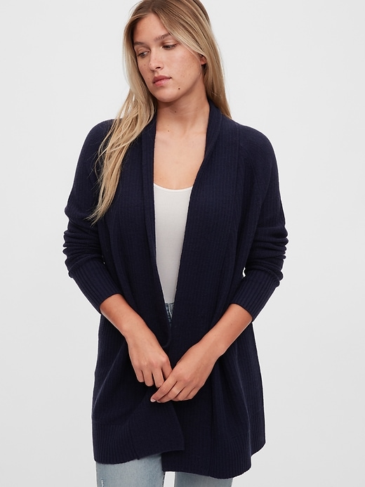 1 of 8 showing, with the color navy blue of product True Soft Cardigan