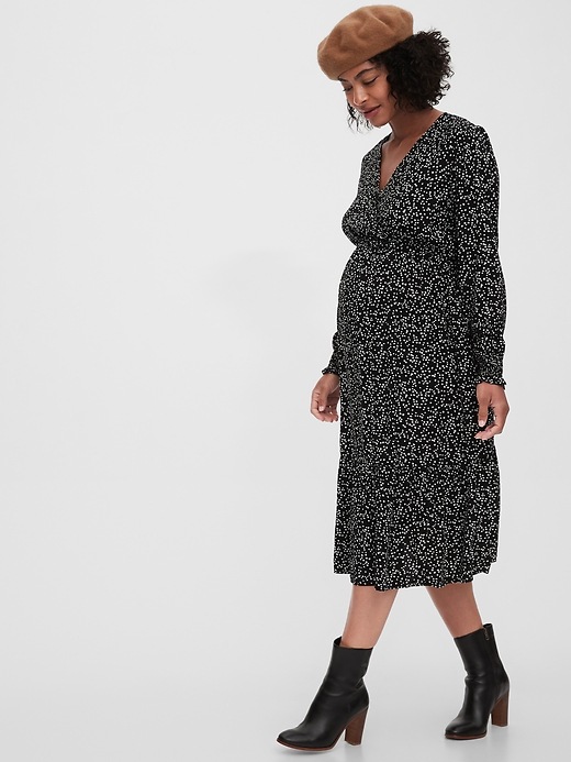 Image number 3 showing, Maternity Crossover Midi Dress