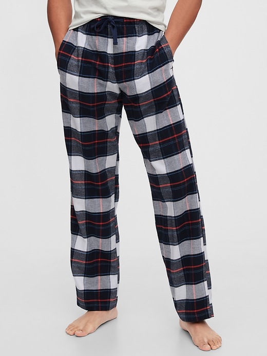 1 of 8 showing, with the color navy plaid of product Adult Flannel Pajama Pants