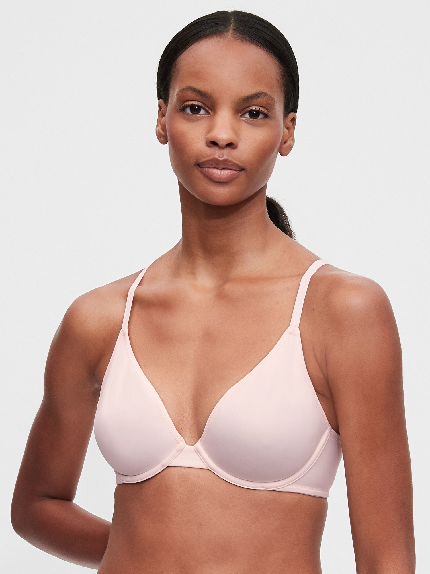 Bare Natural Double-Knit Plunge Bra