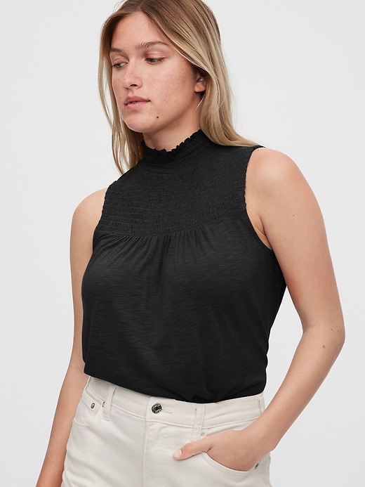 View large product image 1 of 1. Sleeveless Mockneck Top