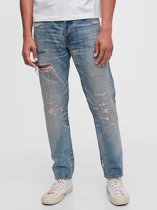 Image number 1 showing, 1969 Destructed Slim Taper Selvedge Jeans