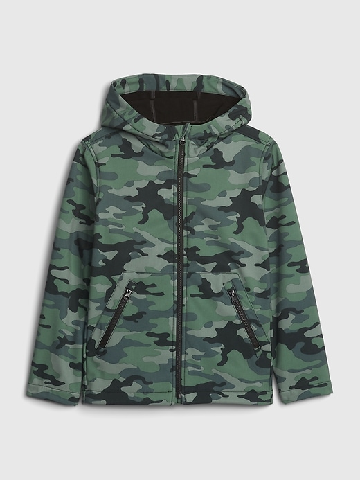 1 of 8 showing, with the color green camo of product Kids Tech Jacket
