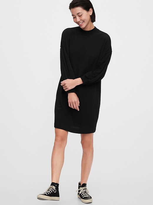 Image number 1 showing, Crewneck T-Shirt Dress in French Terry