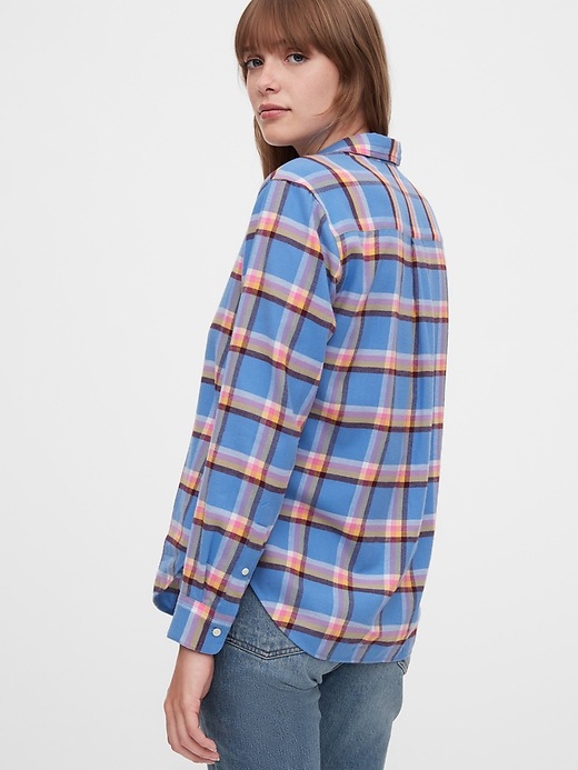 2 of 8 showing, with the color blue multi plaid of product Everyday Flannel Shirt