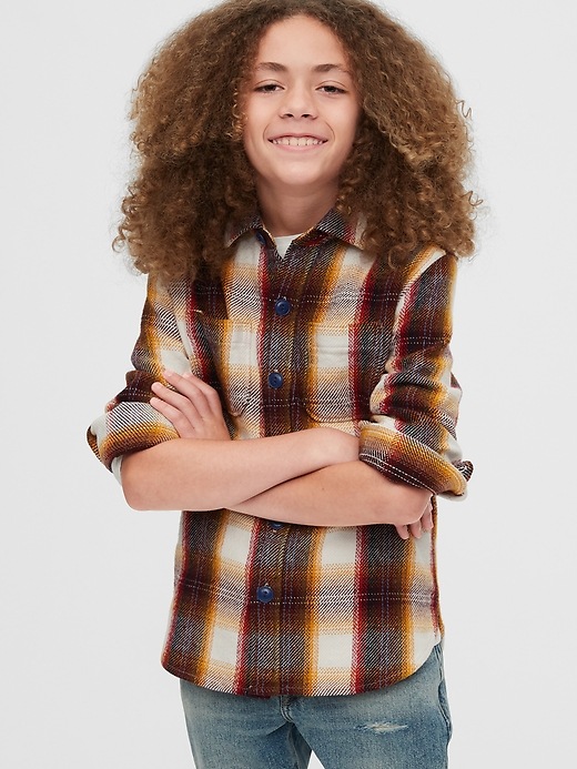 2 of 8 showing, with the color multi of product Kids Flannel Shirt