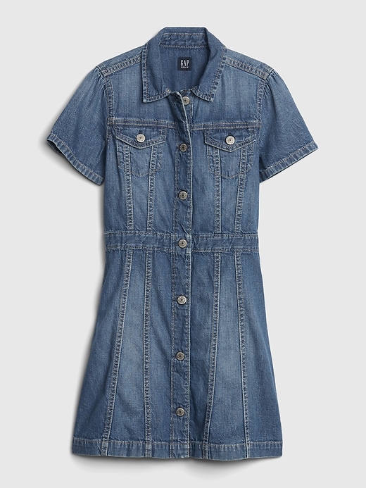 1 of 8 showing, with the color medium wash of product Kids Denim Dress