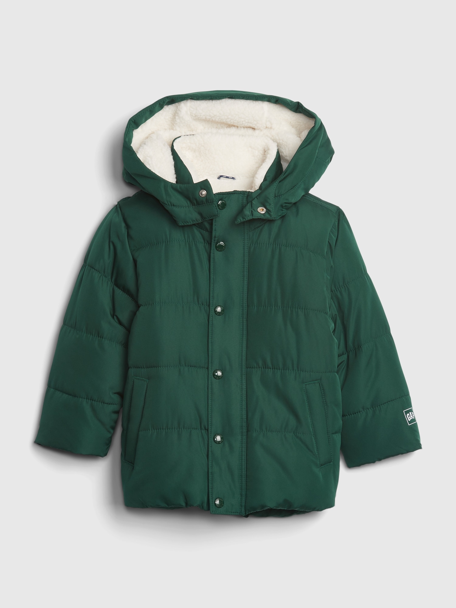 gap green puffer jacket