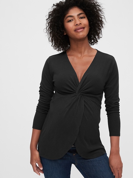 Image number 6 showing, Maternity Twist-Front Layer Top
