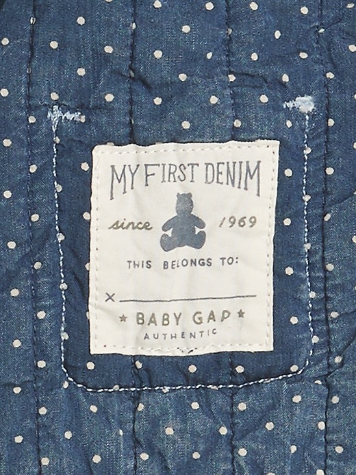 Image number 3 showing, Baby Denim Patchwork Quilted Jacket