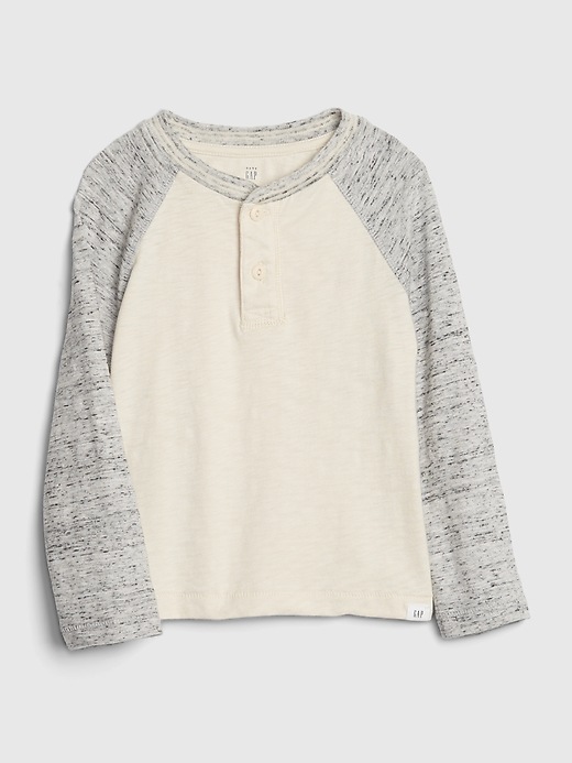 1 of 8 showing, with the color chino of product Toddler Long Sleeve Henley Shirt