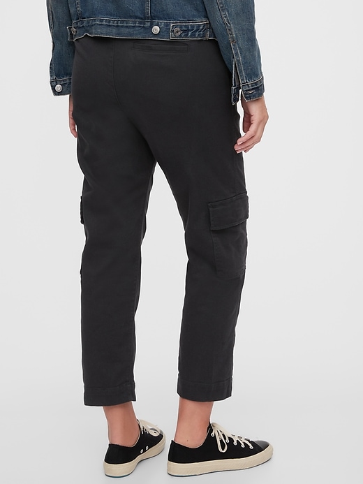 2 of 8 showing, with the color black of product Maternity True Waistband Full Panel Cargo Pants