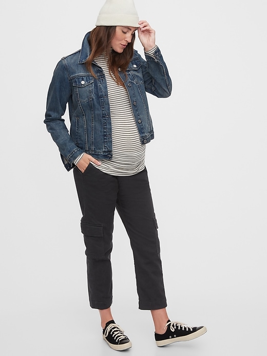 Image number 4 showing, Maternity True Waistband Full Panel Cargo Pants