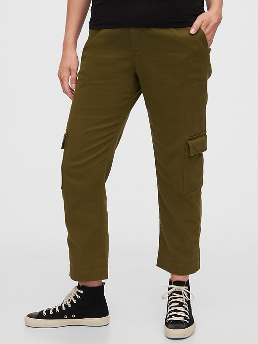 View large product image 1 of 1. Maternity True Waistband Full Panel Cargo Pants