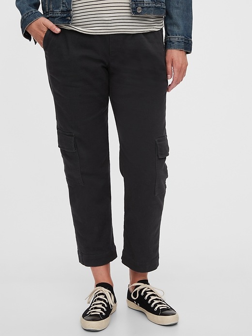 Image number 1 showing, Maternity True Waistband Full Panel Cargo Pants